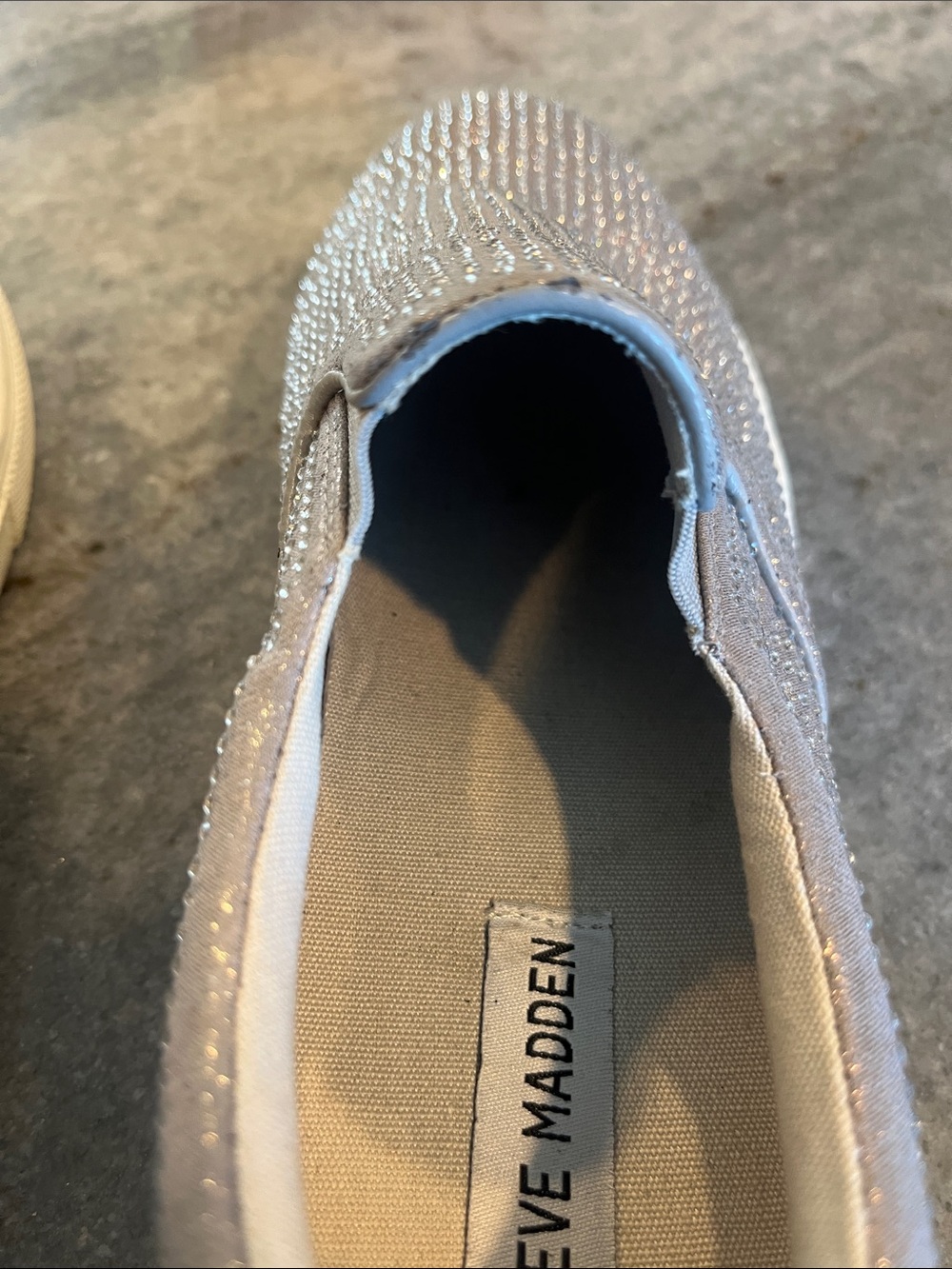 Steve Madden Silver Rhinestone Slip-On Sneakers - Picture 10 of 10